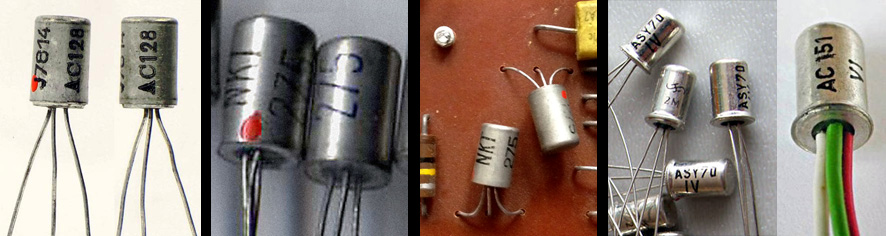 Transistors germanium - TO1 court - AC128, NKT275